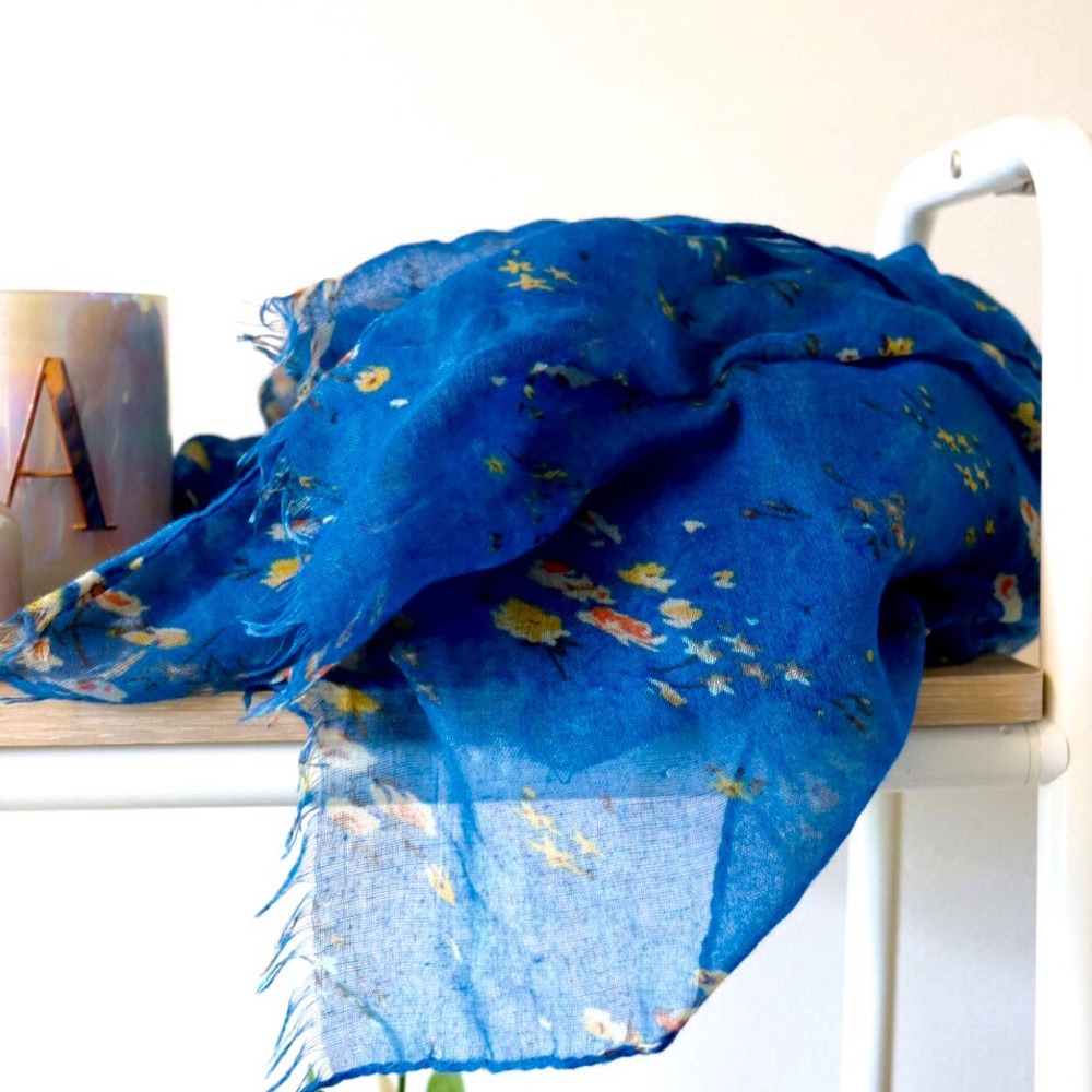 Francescas blue floral scarf